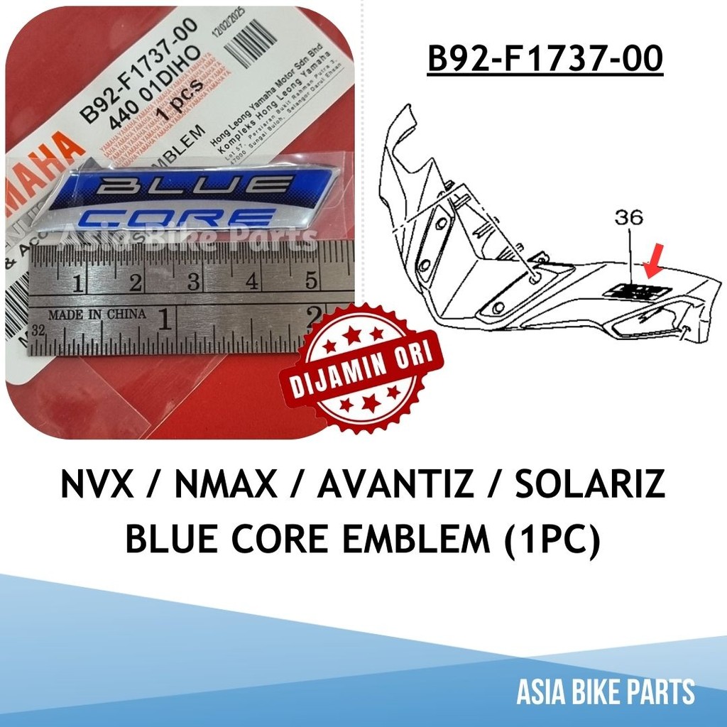 Yamaha Original NVX / NMAX / Ego Gear / Avantiz / Solariz / Emblem Blue ...