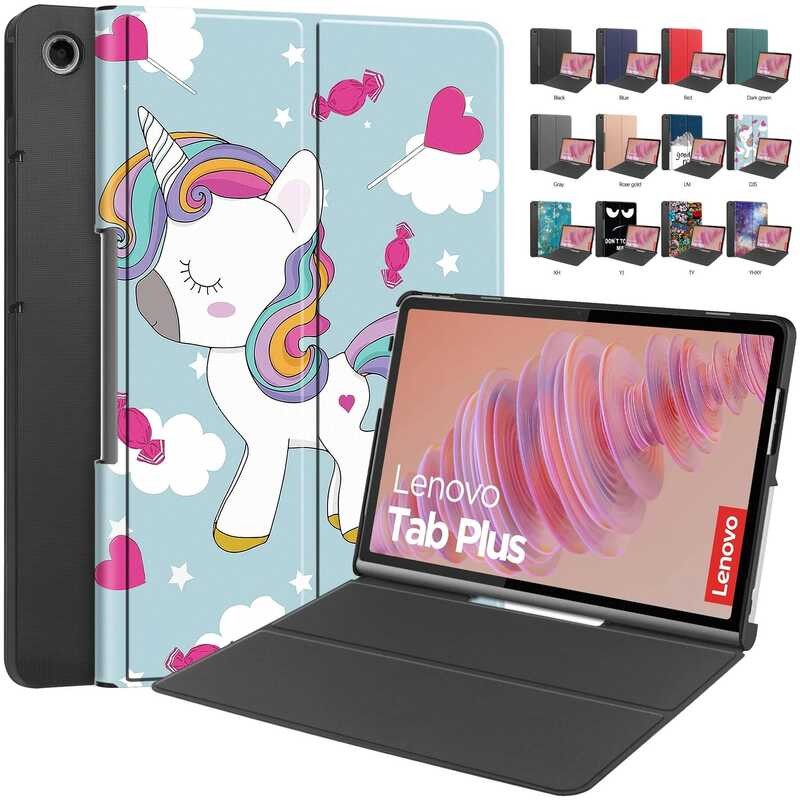 Étui Tablette Lenovo Tab Plus 11.5 TB351FU, Cuir, Housse 3 Plis, Couleur Unie
