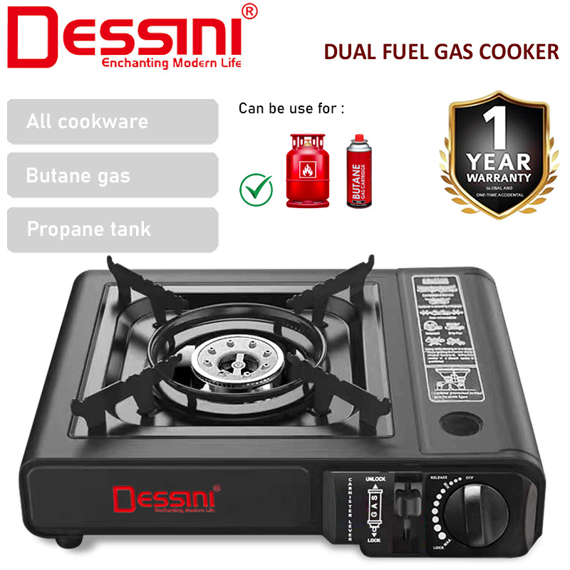 DESSINI ITALY Auto Ignition Dual Fuel Gas Cooker Butane Propane LPG Hob ...