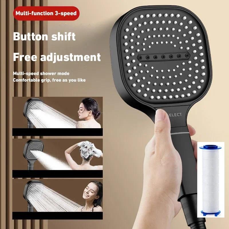 3 Modes Filterable Shower Head High Powerful Supercharged Shower Head ...