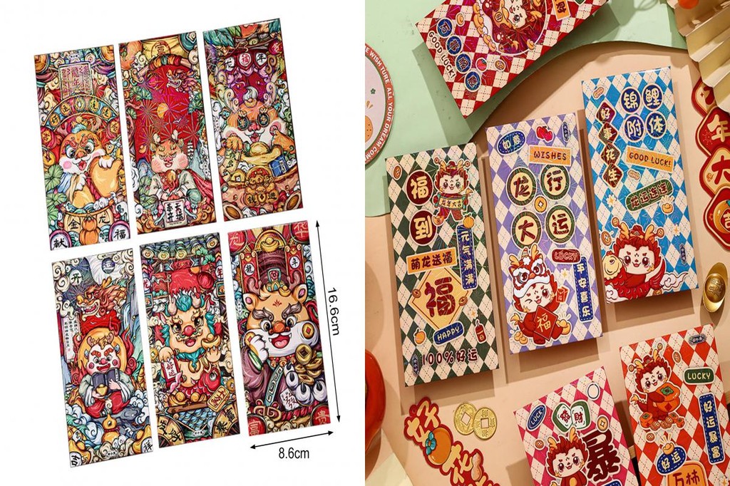 [poslajudo] Symbolic Meaning Red Envelope 6pcs Lucky Money Red Packets ...