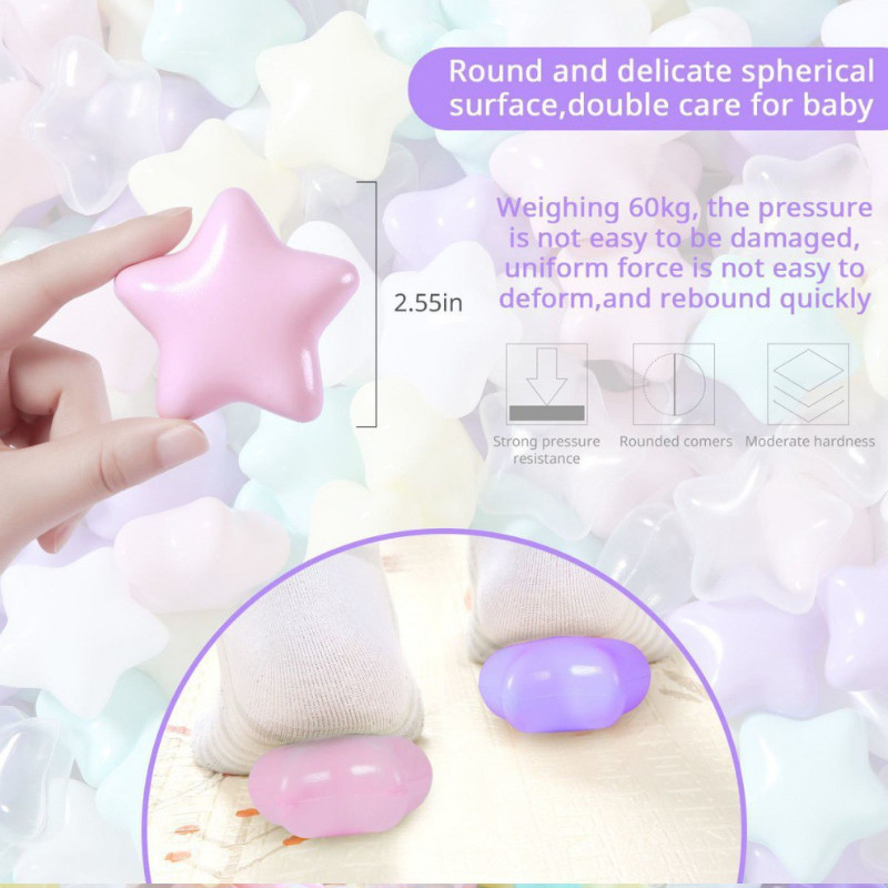 100pcs Colorful Inflatable Ocean Ball Star Macaron Ocean Ball Fun for ...