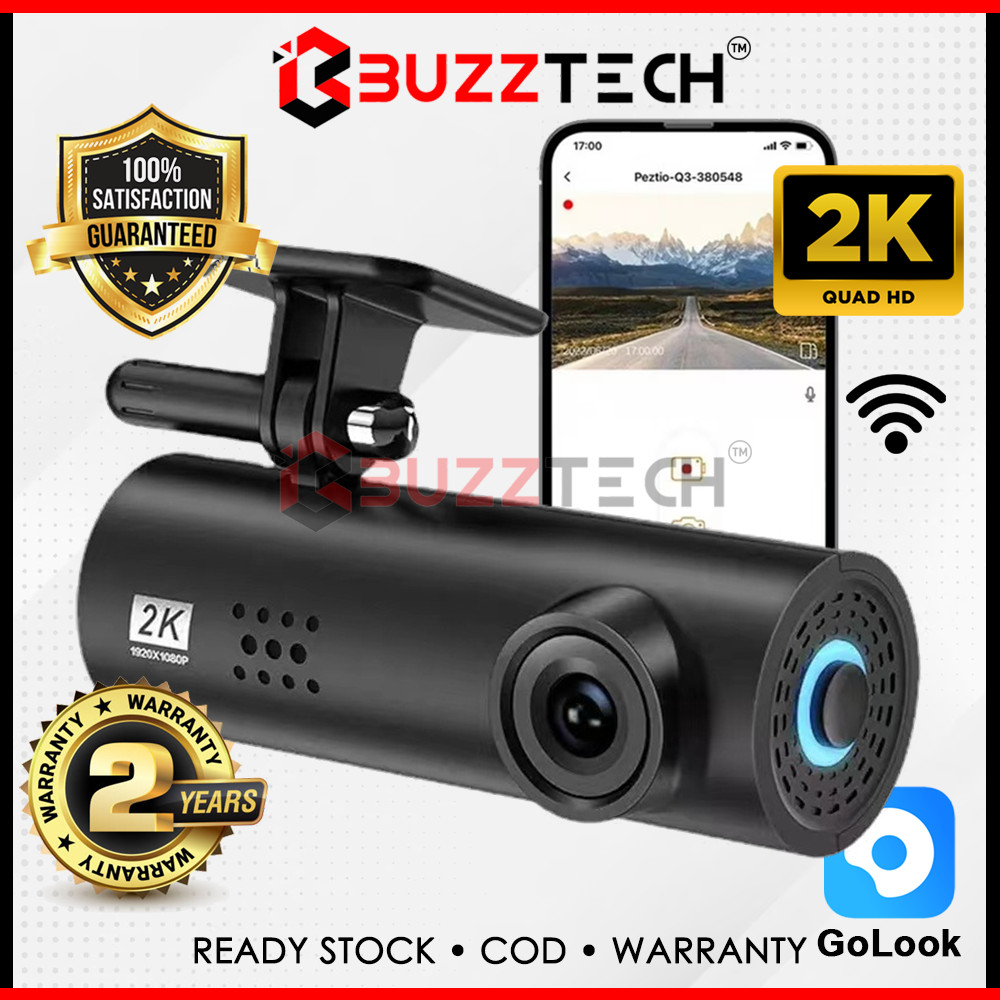 BuzzTech 24H Record 2K Full HD 1080P WiFi DashCam Car Camera Night ...