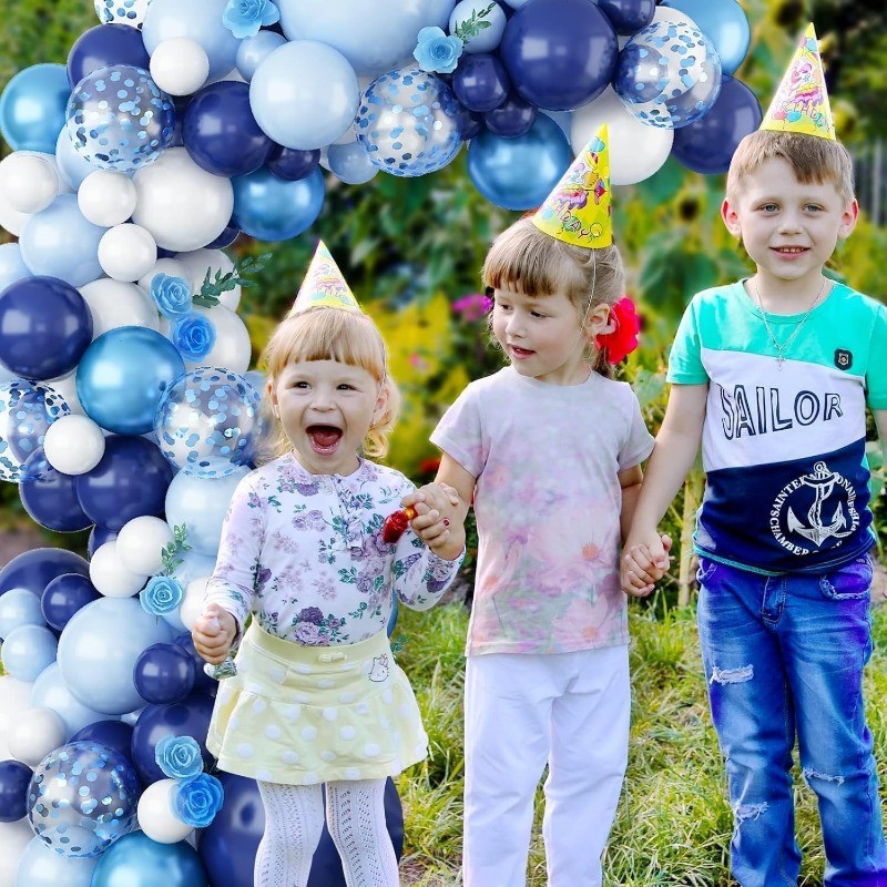 93Pcs The Baby Boss Blue White Balloon Arch Garland Kit with Blue Baby ...