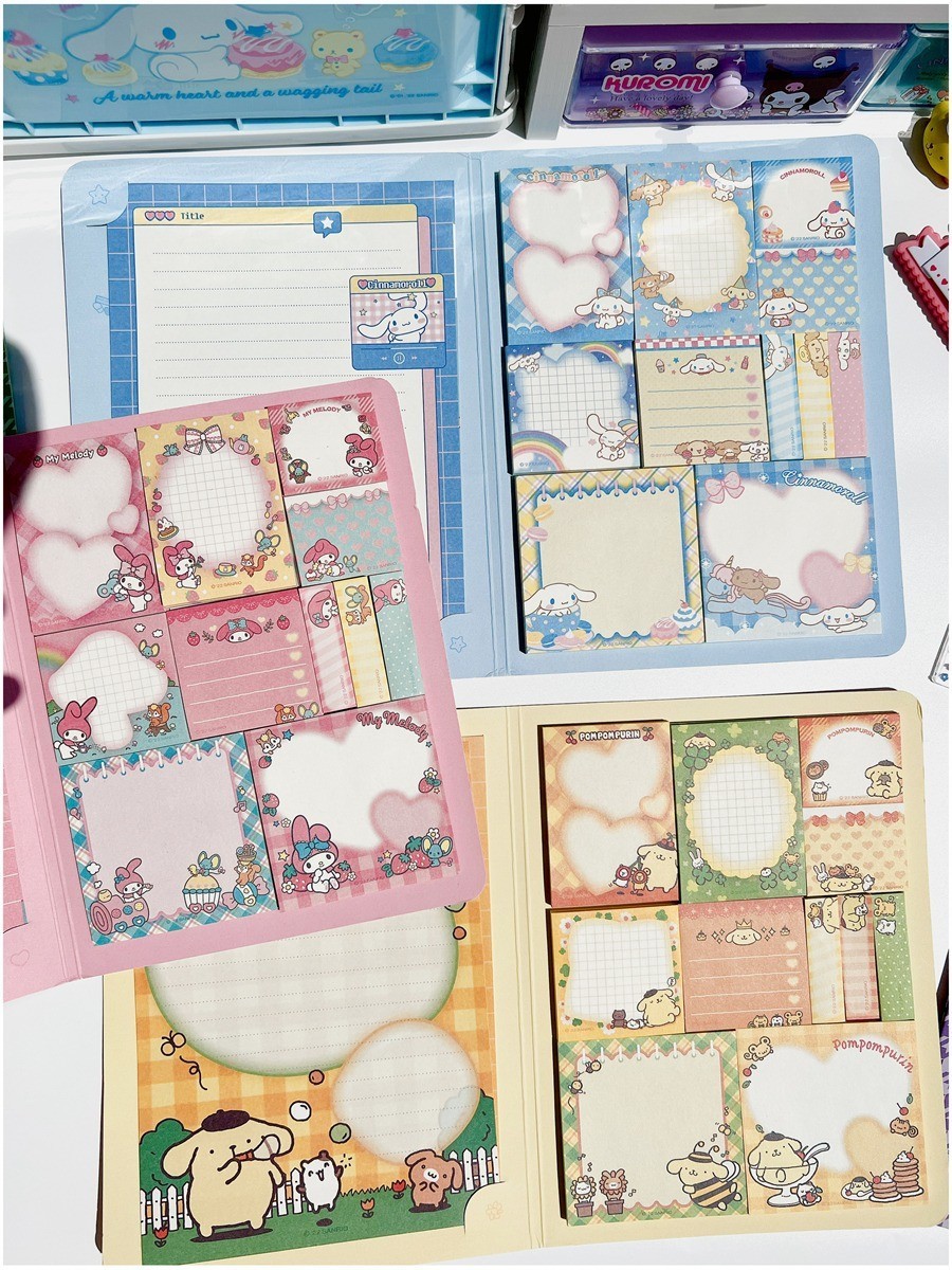 Cute Kuromi Sticky note book Cinnamoroll Sticker Note book Handmade ...