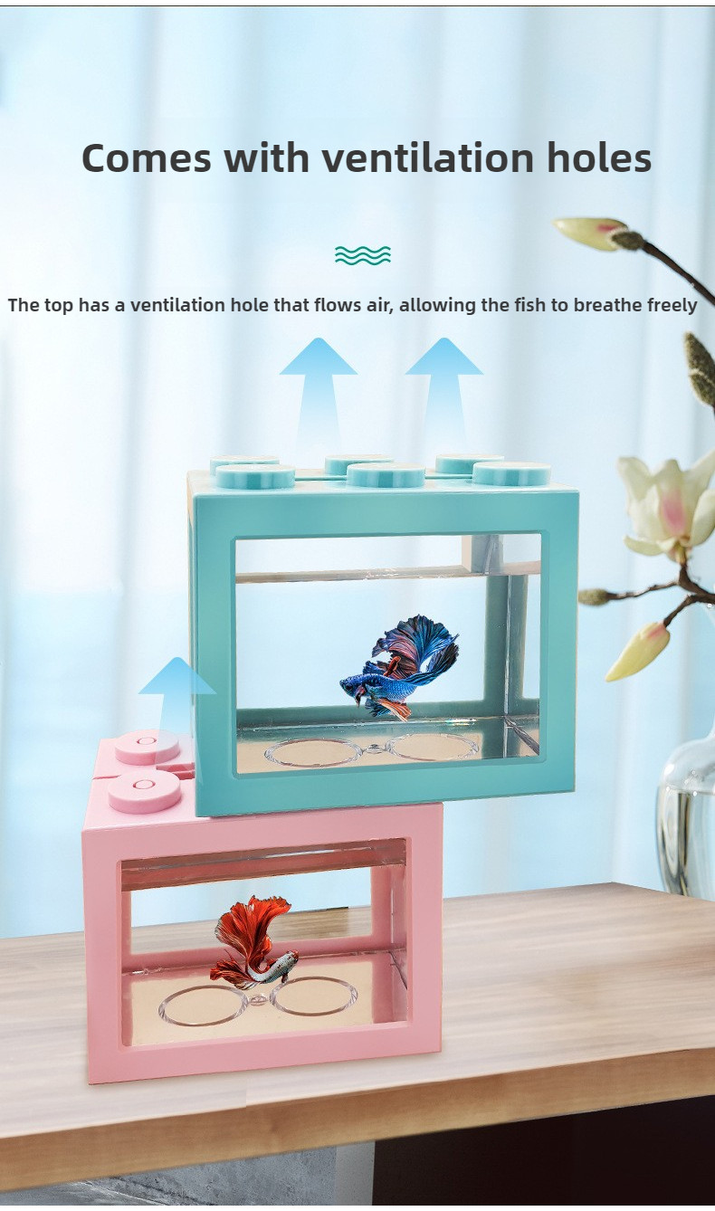 Gallery Detail: Mini Small Fish Tank Building Blocks Betta Fish Tank Goldfish