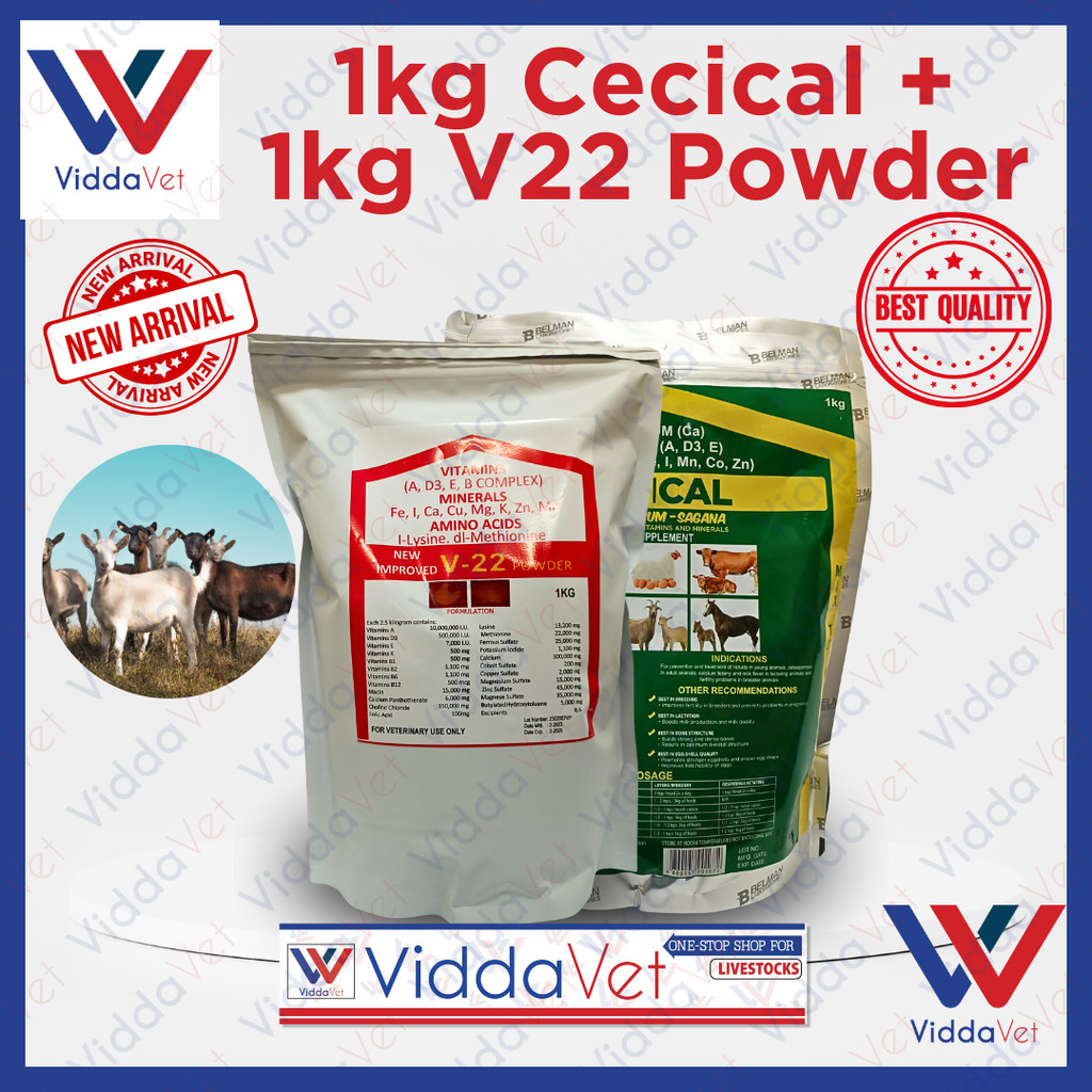 Viddavet 1kg Cecical Powder+1kg V22 Powder 1kg cecical vitamins 1kg V22 ...