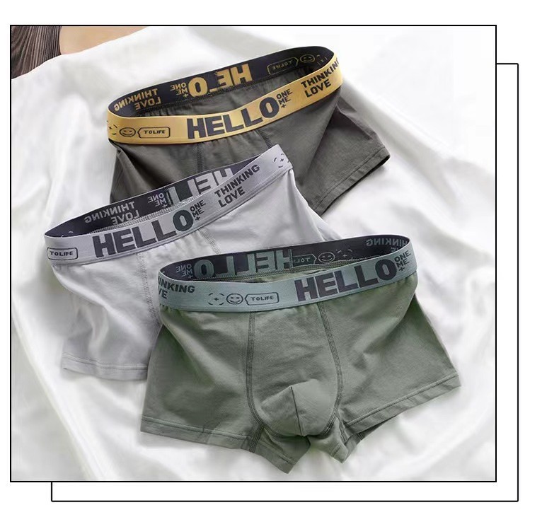 Plus Size Men's Boxer Cotton 3 in 1 Set Underwear Lelaki Graphene ...