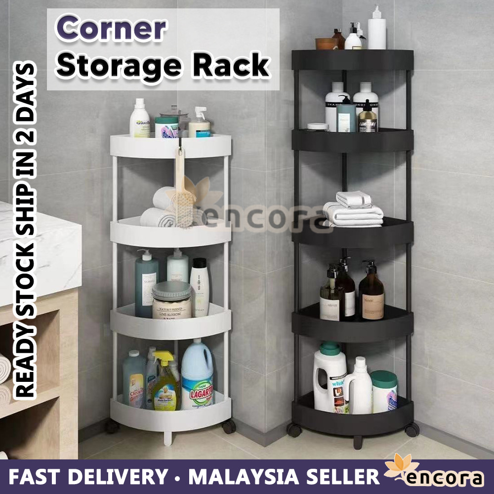 Encora 3 4 5 Tier Corner Storage Rack Rak Penyimpanan Corner Shelf ...