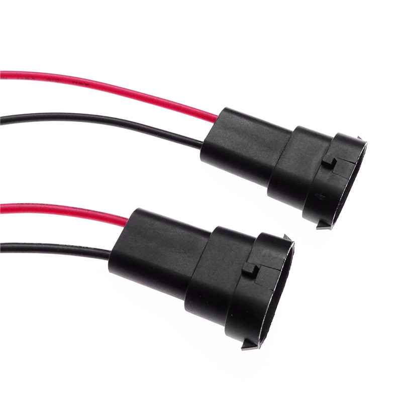 2 Pcs Male Socket Adapter Connector Cable Plug Car Headlight Fog Light ...
