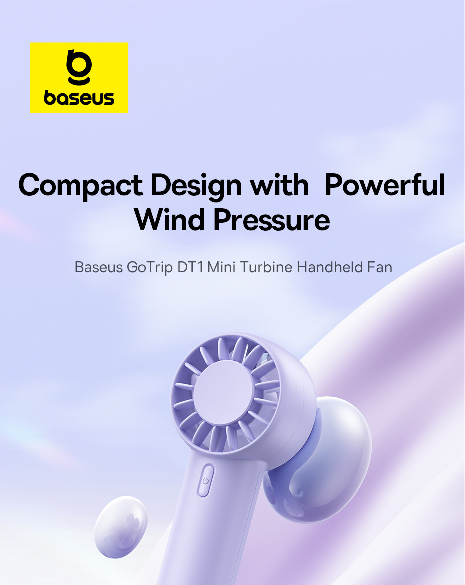 Baseus DT1 Mini Turbine Handheld Fan 3 Speed Adjustable Portable Fan ...