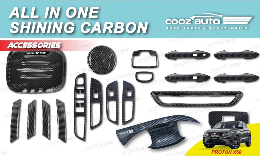 Proton X50 X-50 Shining Carbon Steering Door Bowl Handle Switch Fuel ...