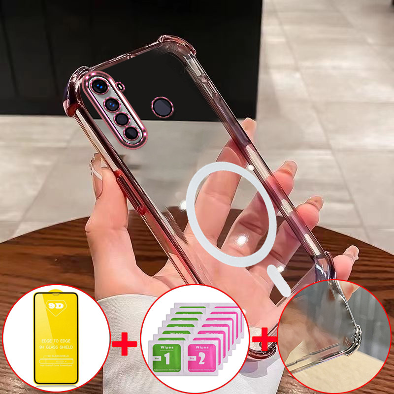 Topme Cover Per Realme 5 Pro (6.3'') - Custodia In Silicone TPU Morbido, Blu Zaffiro, Protezione Antiurto Con Bordi Rialzati Per Fotocamera E Schermo