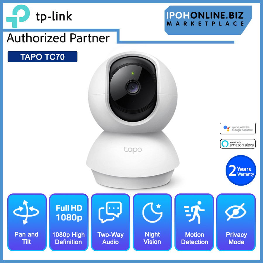 TP-LINK TAPO TC70 PAN TILT 1080P Home Security WI-FI IP Camera Smart ...
