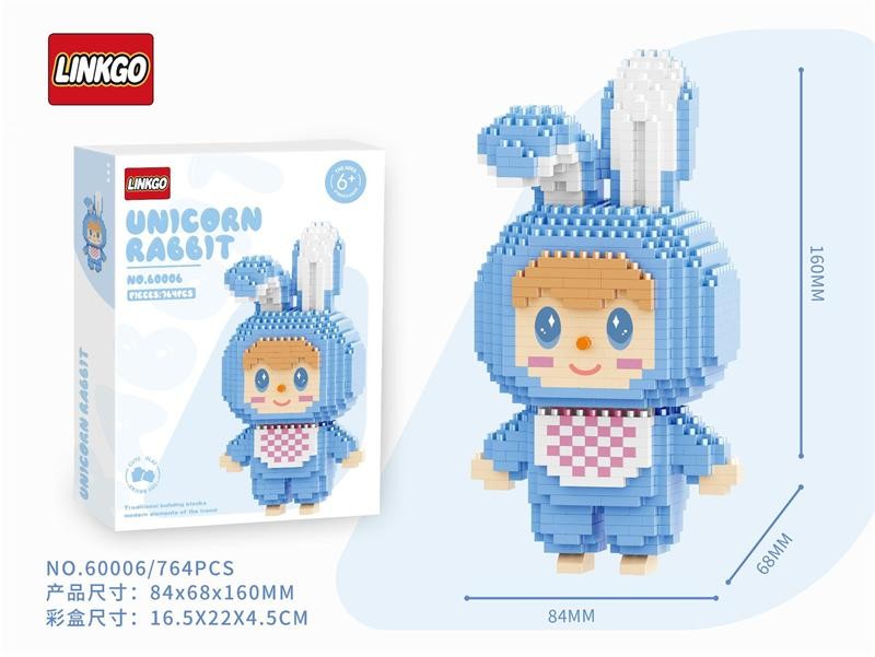 Linkgo Micro Blocks Anime Mini Building Toy Nanoblock Labubu Cartoon 