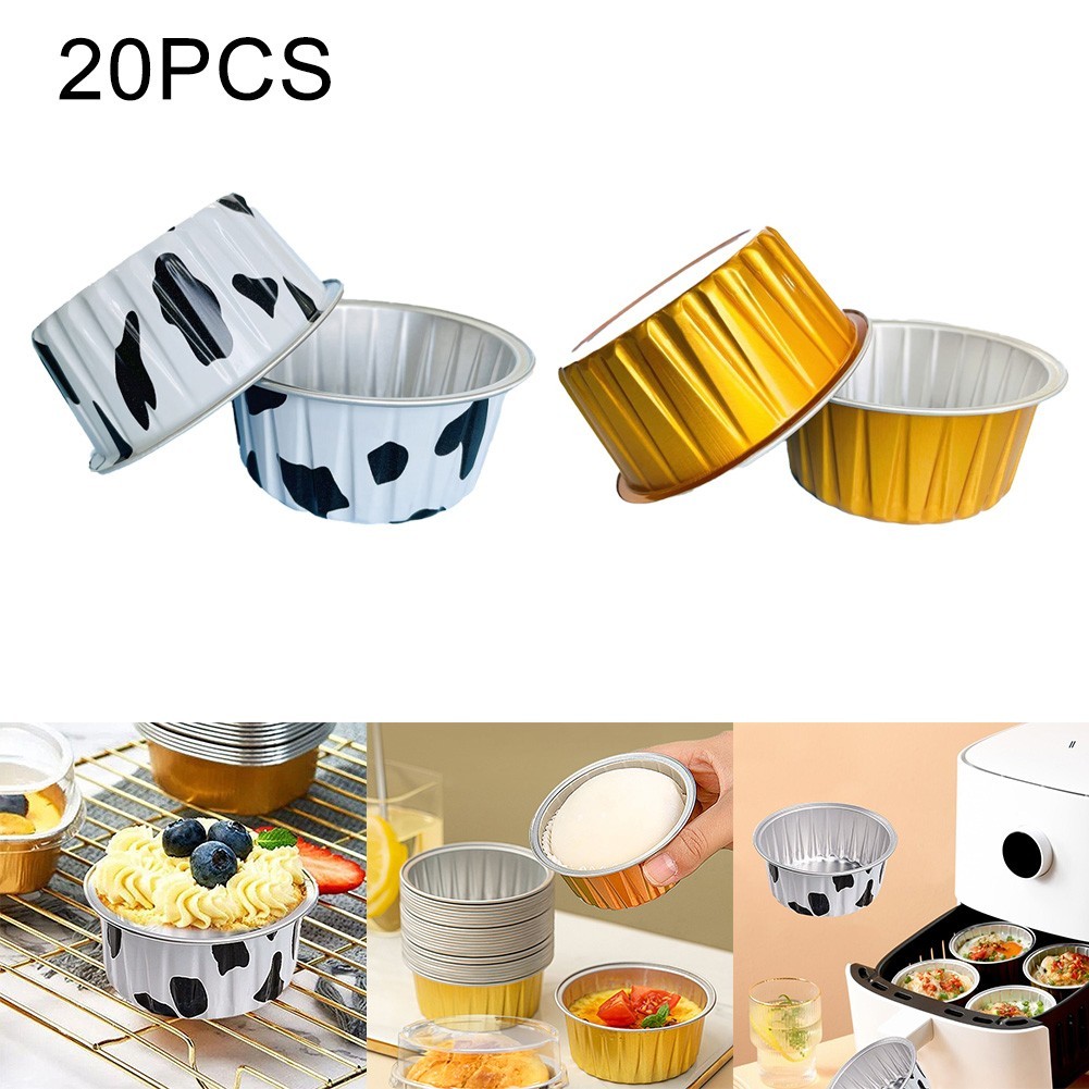 [JTFY] 20PCS Egg Tart Aluminum Foil Bowl Air Fryer Tin Box Barbecue Tin