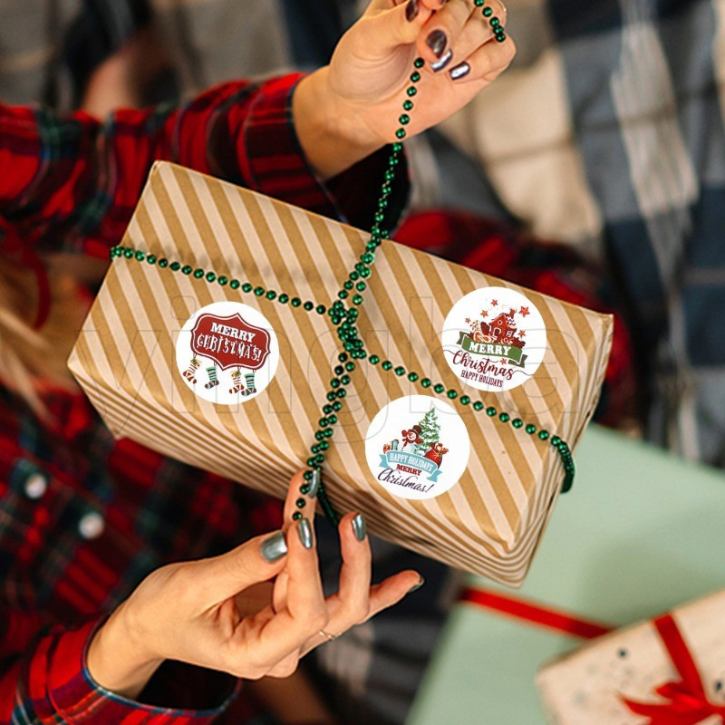 500 Pieces Christmas Roll Stickers 2.5cm Winter Holiday Envelope ...