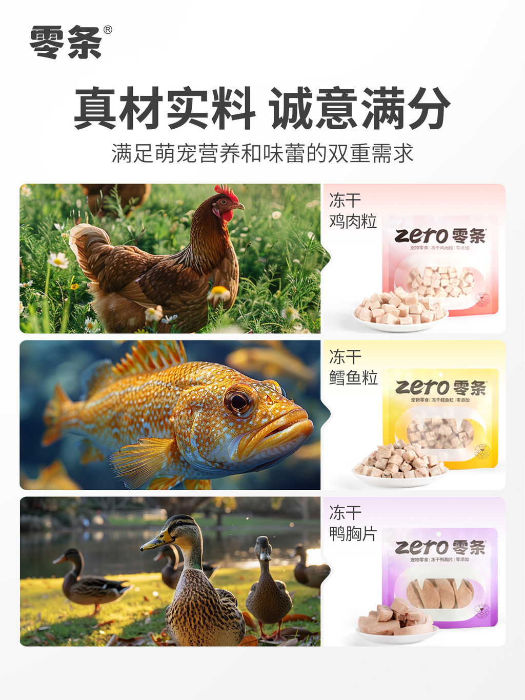 Zero 零条 CatDog Pet Treats FreezeDried Zero Additives Good Palatability ...