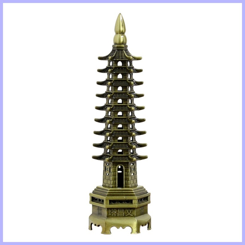 Feng Shui 9-stufige Pagode Aus Metalllegierung – Deko-Statue Für Zuhause, Sammlung Oder Geschenk (ca. 13 Cm)