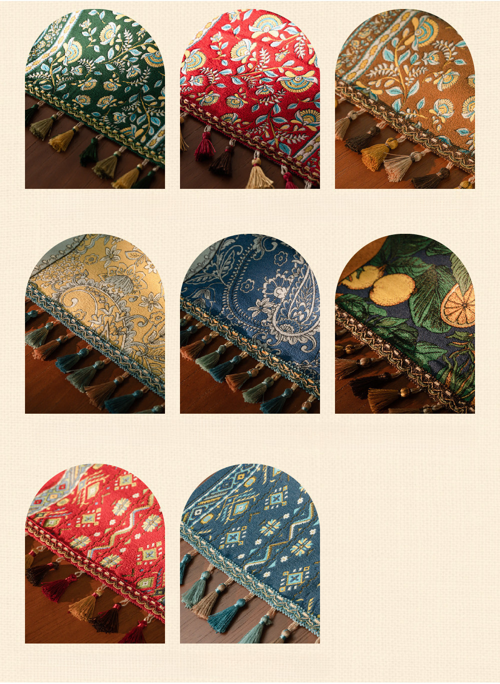 #Raya decoration#Table Mat American Jacquard Retro Embroidery Table ...