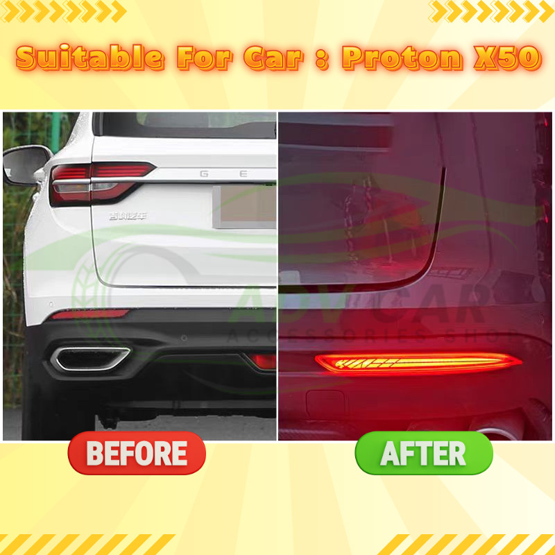 Proton X50 Reflector Rear Bumper Reflector LED DRL Fog Lamp Fog Light ...