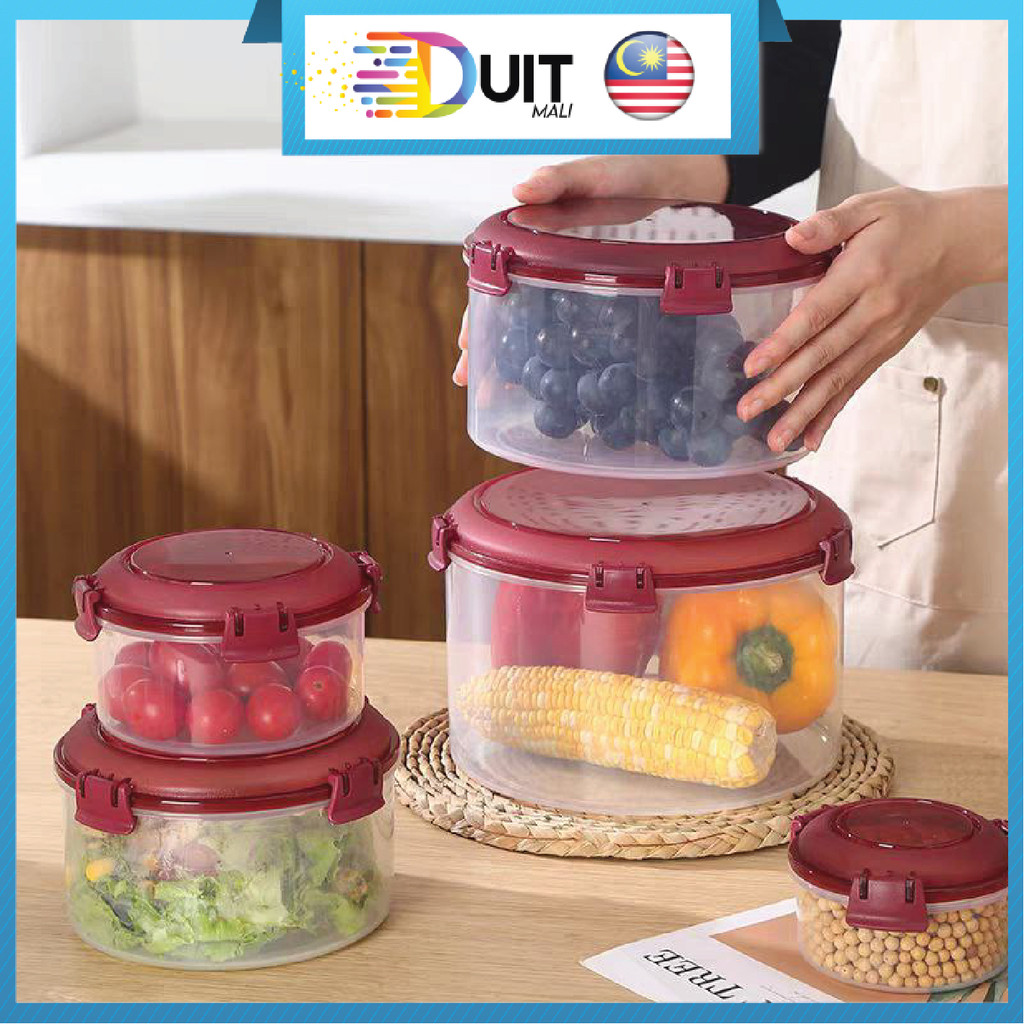 DM Plastic Container 6pcs Set Food Storage Airtight Leakproof Stackable ...