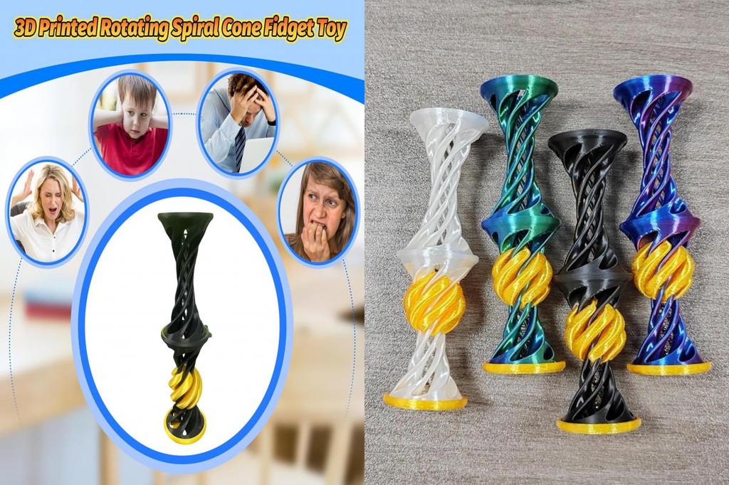 Anxiety Relief Spiral Toy Stress Relief Spiral Toy with Launching Ball ...