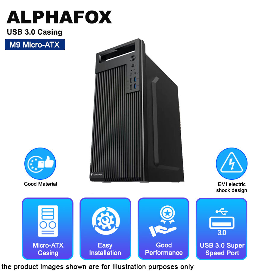 ALPHAFOX M9 Micro-ATX USB 3.0 Casing | Shopee Malaysia