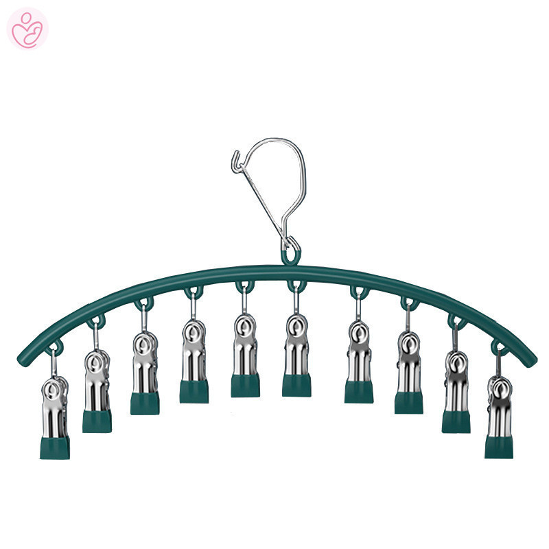 Arc Hanger with 10 Clips Space Saving Sock Underwear Clothes Drying ...