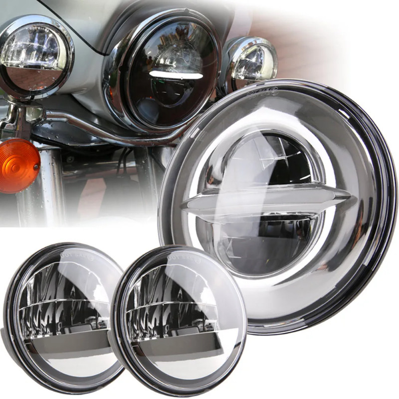 7 Inch Motorcycle Led Headlight Driving Light White DRL 4.5