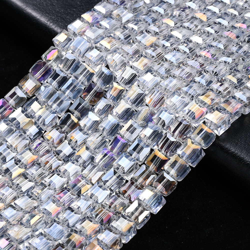 50-150pcs Transparent Geometric Beads Square Glass Beads For Jewelry ...