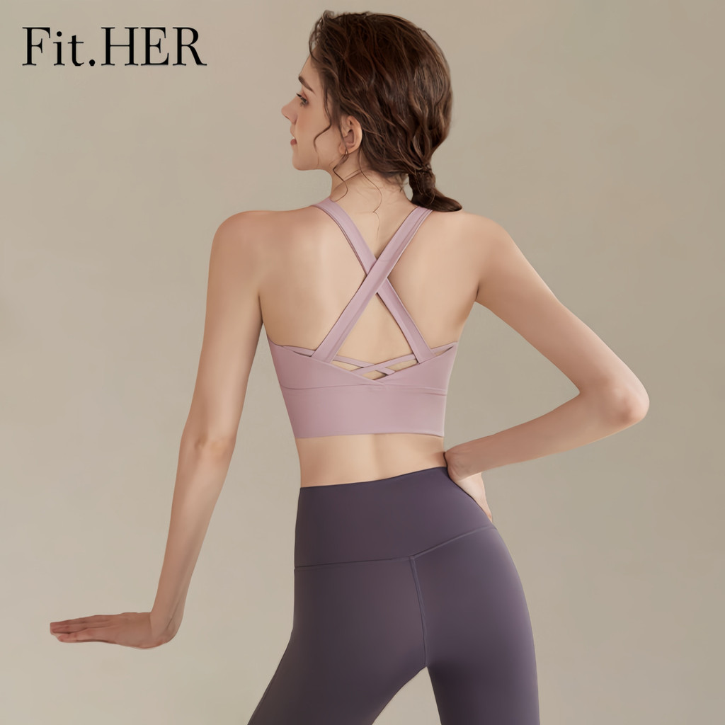 Fit.HER Fixed Bra Pads Sports Bra Women Collect Side Breasts High ...