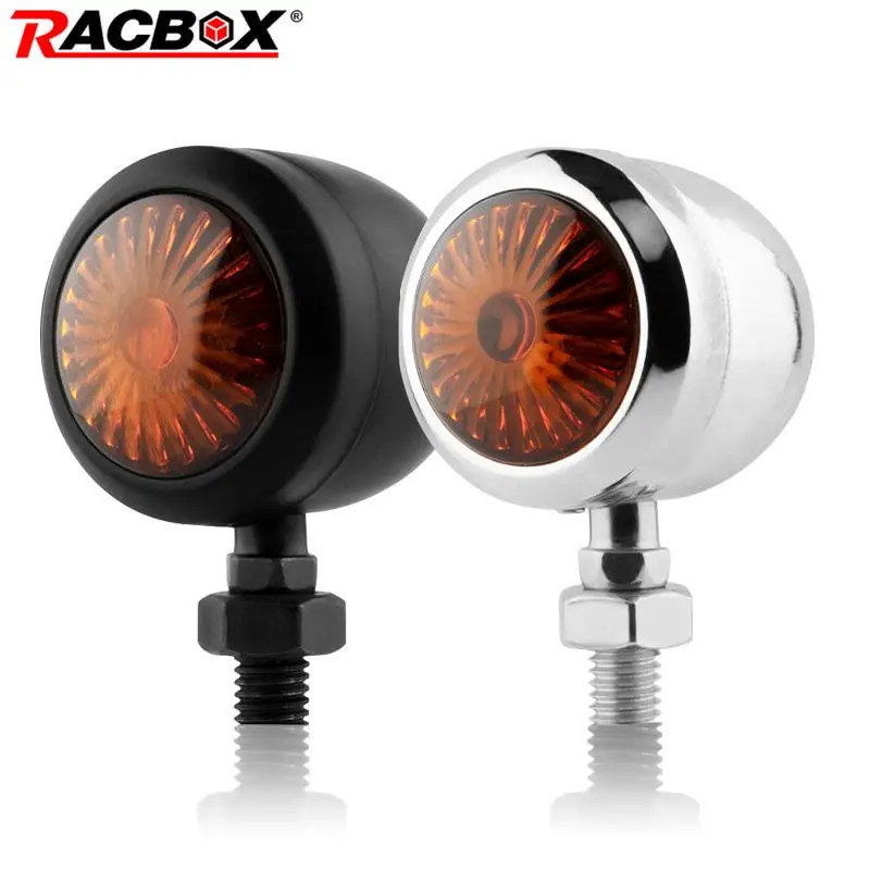 2Pcs 10mm Motorcycle Mini LED Turn Signal Light Bullet Moto Flashing