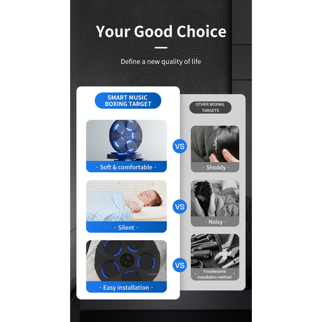 Alat Tinju Boxing Machine Bluetooth Music tumbuk penumbuk Intelligent ...