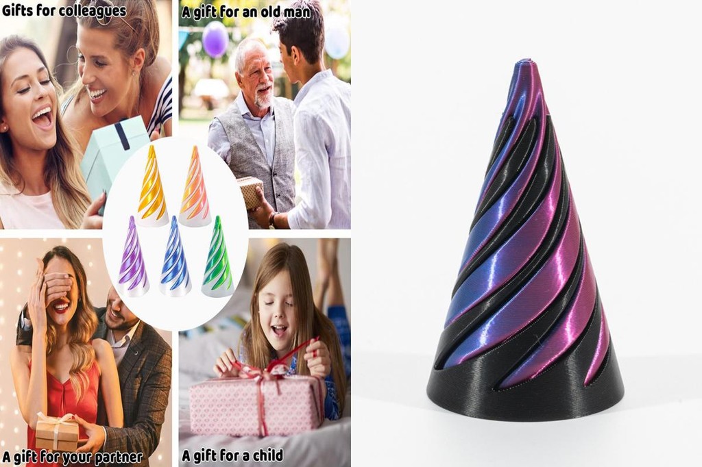 roeaceh Vortex Thread Illusion Spiral Cone Toy 3d Printed Spiral Cone ...
