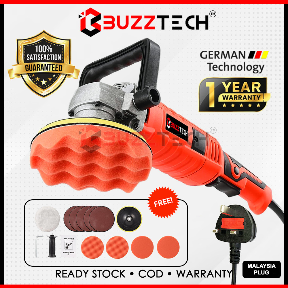 BuzzTech 7 Inch 2500W 7 SPEED Car Polisher Machine Car Polish Machine ...