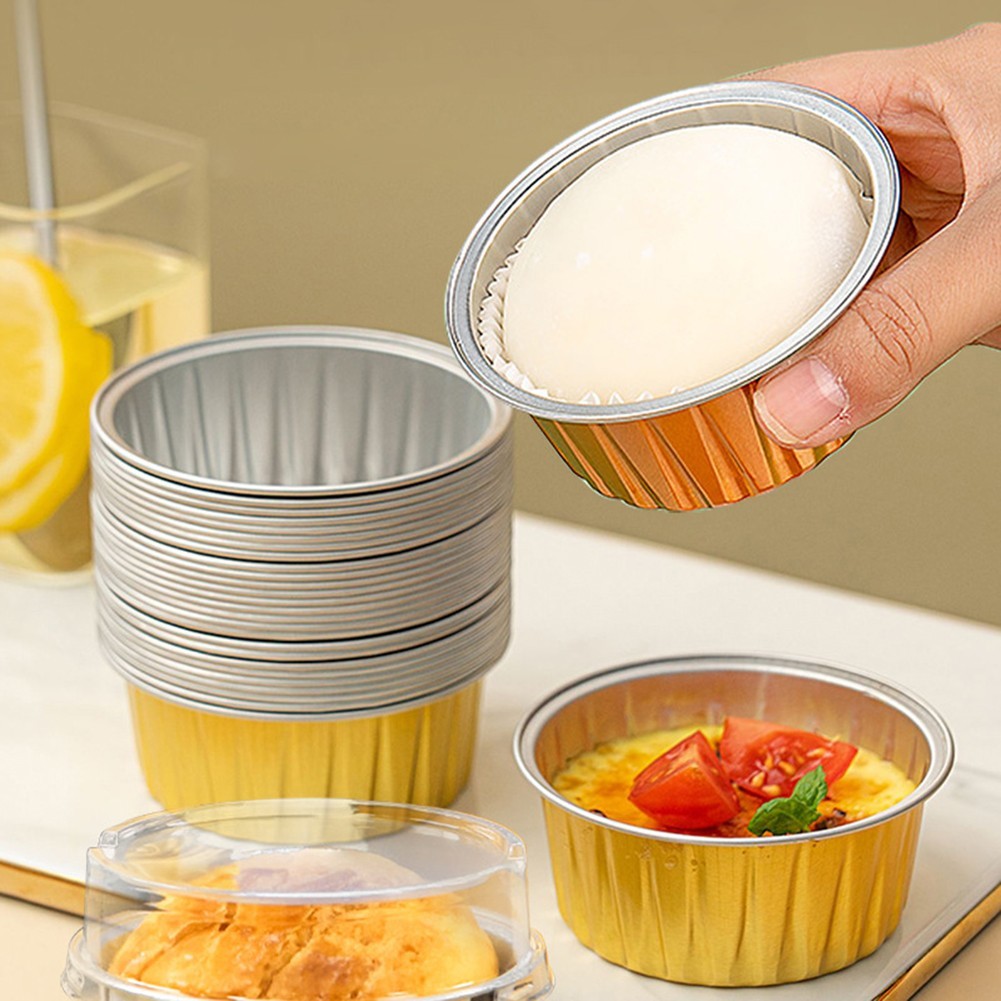 [JTFY] 20PCS Egg Tart Aluminum Foil Bowl Air Fryer Tin Box Barbecue Tin