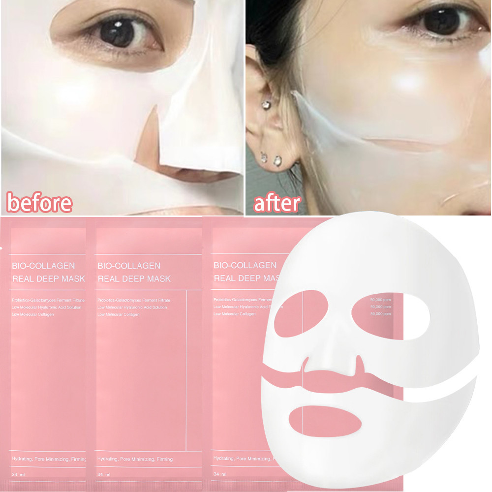 Split Disposable Collagen Face Mask - Deep Moisturizing Hydrating ...