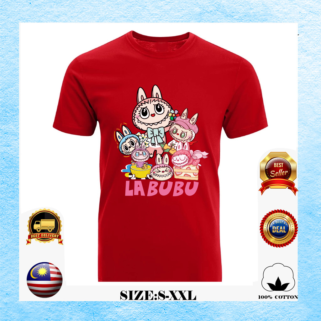 Labubu Happy New Year Round Neck T-shirt Unisex Ready Stock | Shopee ...