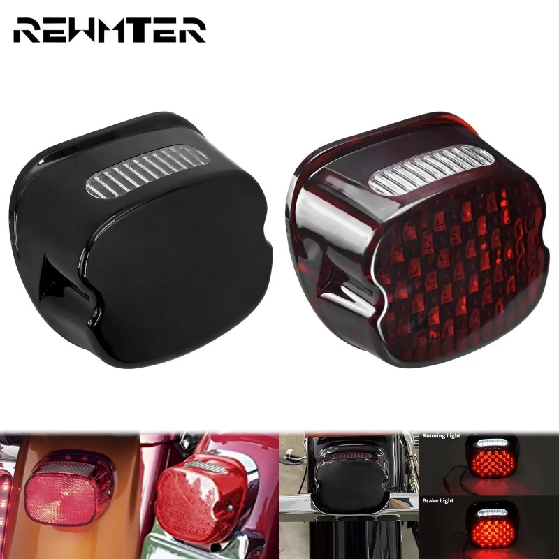 LED Brake Tail Light For Harley Sportster Dyna Fat Boy FLSTF Night ...