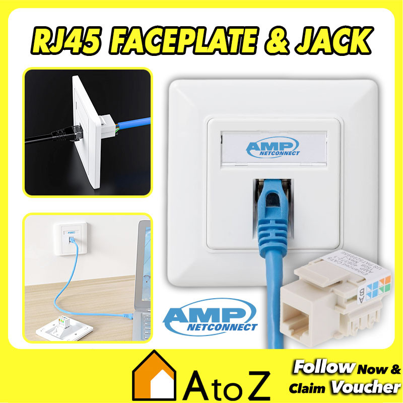 RJ45 CAT5 CAT5E Modular Jack TE Connectivity Punch Down Keystone 8 ...