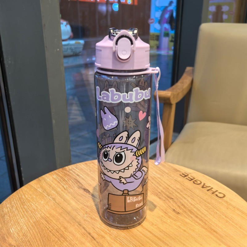 Creative and Cute Labubu Water Bottle Transparent Suitable for School ...
