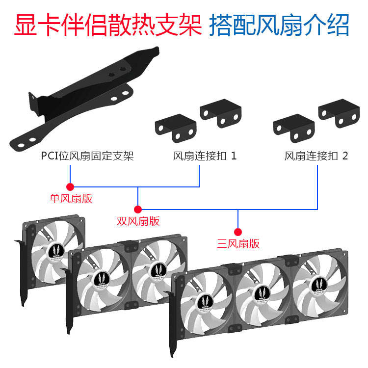 ** Ready stock #Graphics Card Companion 12CM Fan Bracket PCI-Bit Fan ...
