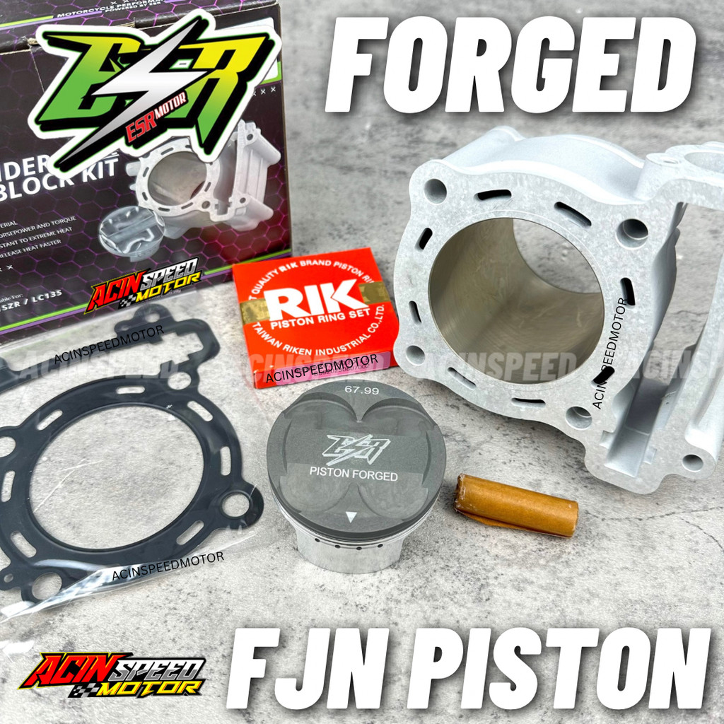 TERBARU ESR MOTOR RACING BLOCK CERAMIC + FJN FORGED PISTON Y15ZR LC135 ...