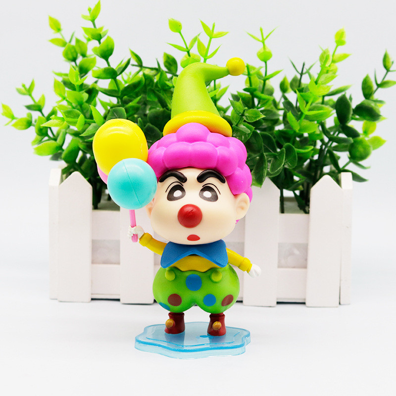 Playful Shin-chan Crayon Pvc Doll Cheerful Clown Pink Ball Decoration ...