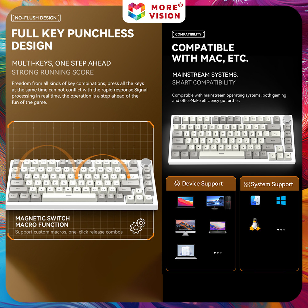 Attack Shark K85 Mechanical Keyboard Magnetic Switch Wired Gaming RGB ...