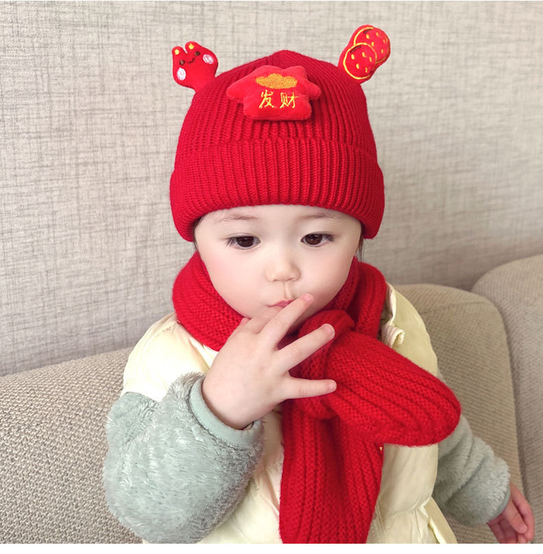 Turkish Style Winter Cap Red For Baby Size 0 to 6 Months main image 1