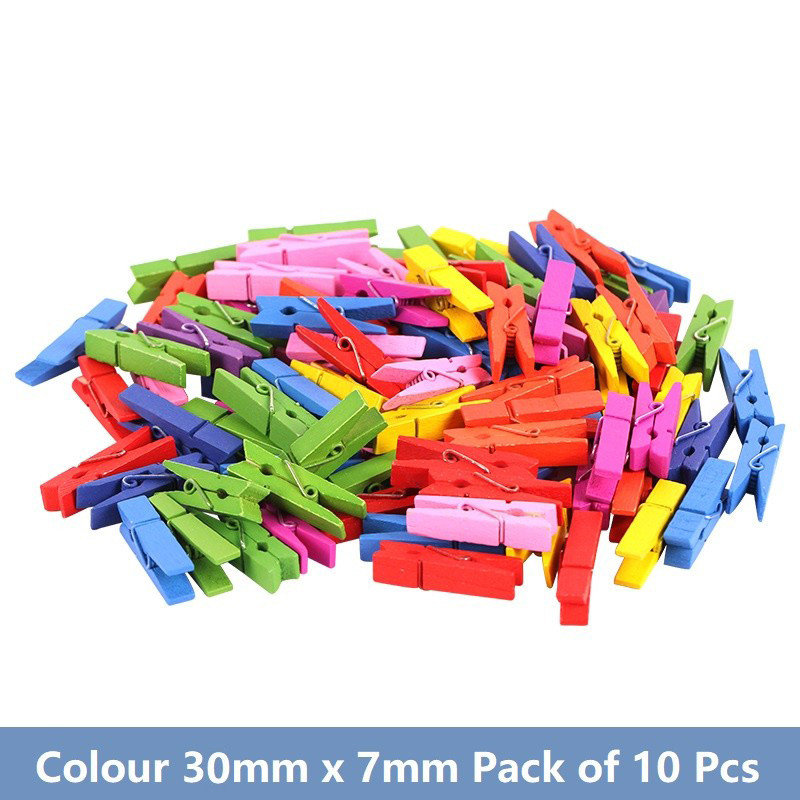 Mini Wooden Colour Clip Transparent Acrylic Clip for Photo Art Klip ...