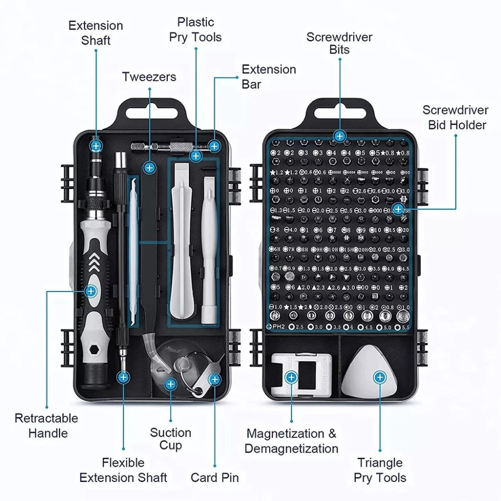 115 in 1 Precision Screwdriver Set – Mini Repair Toolkit for PC, Laptop ...