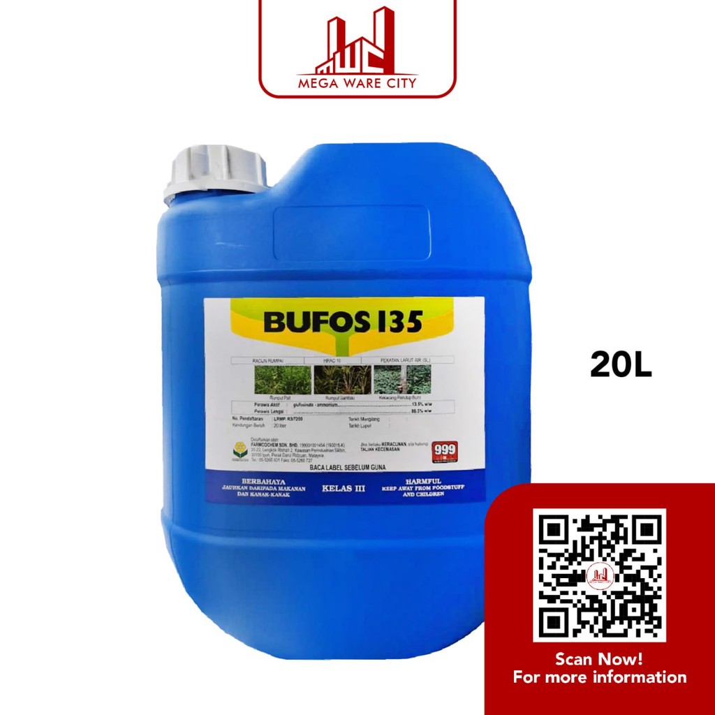 FARMCOCHEM 20Liter Bufos 135 Glufosinate Ammonium 13.5 Racun Rumput ...